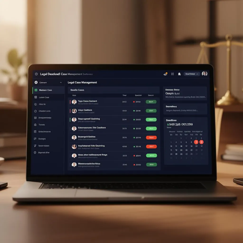 Legal case management software dashboard showing secure document storage and file organisation