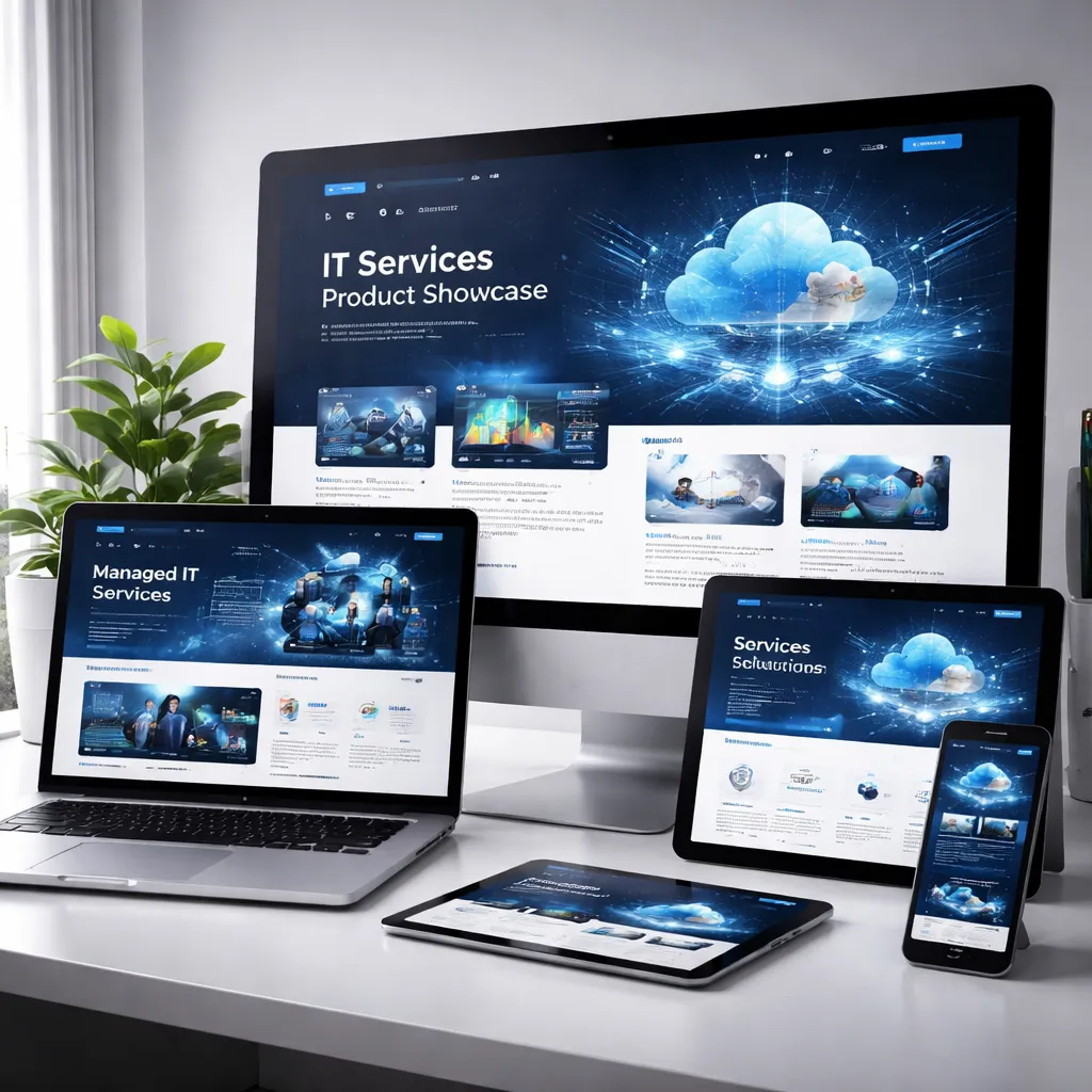 Product and service showcase website design displaying clear offerings