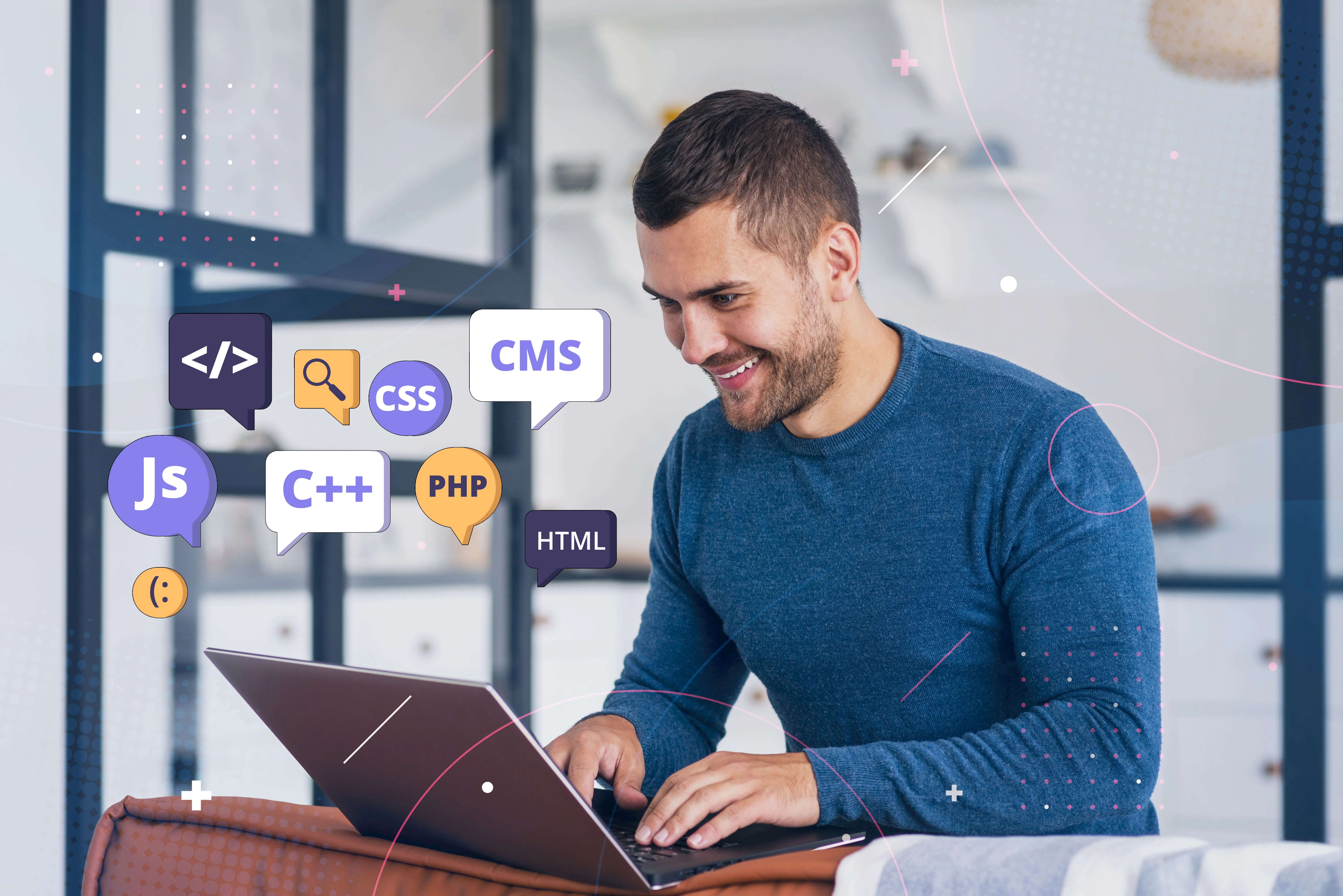 Modern static website development dashboard and analytics
