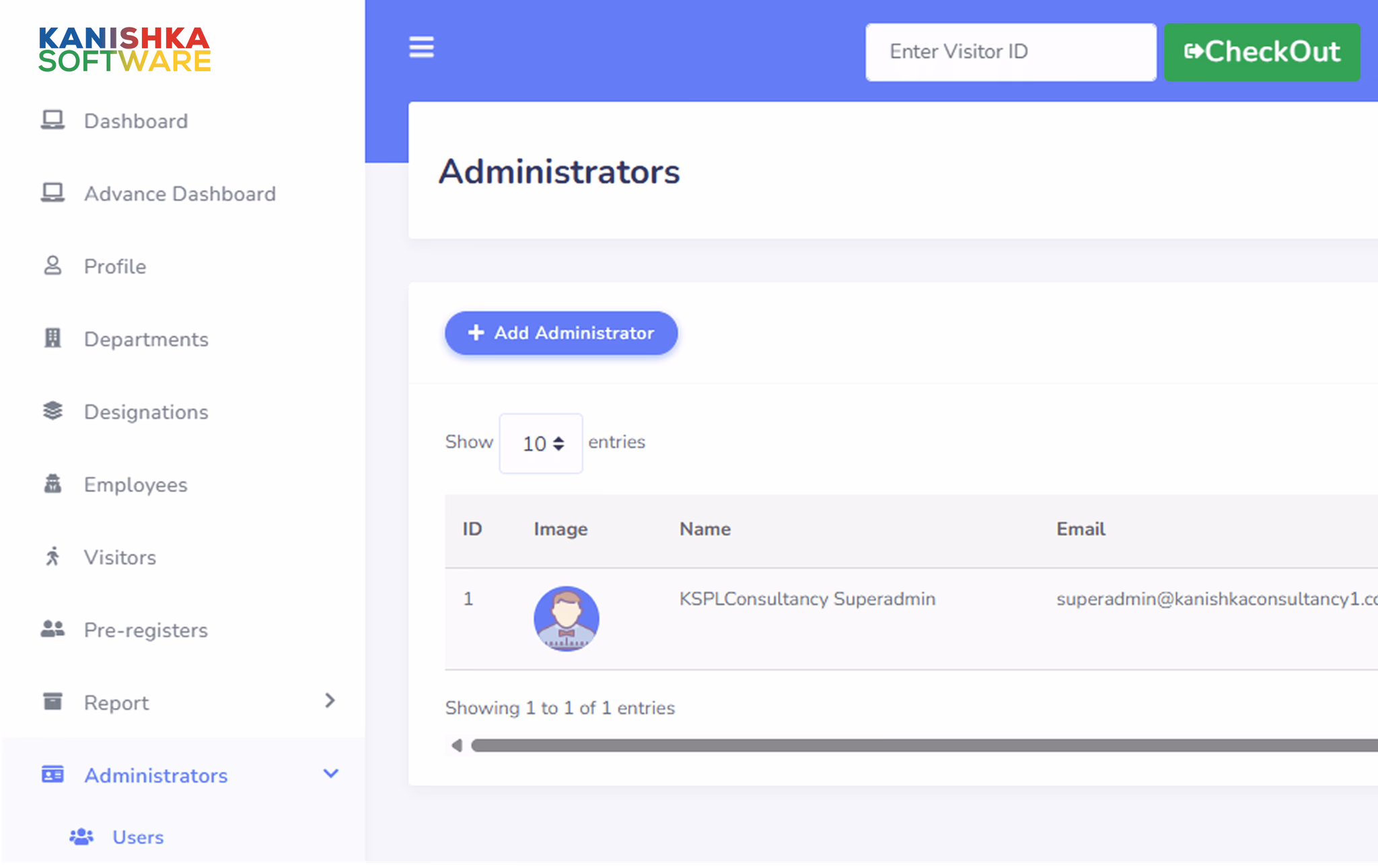 EntryIQ Visitor Management Dashboard